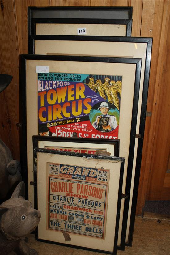 6 framed theatre posters
